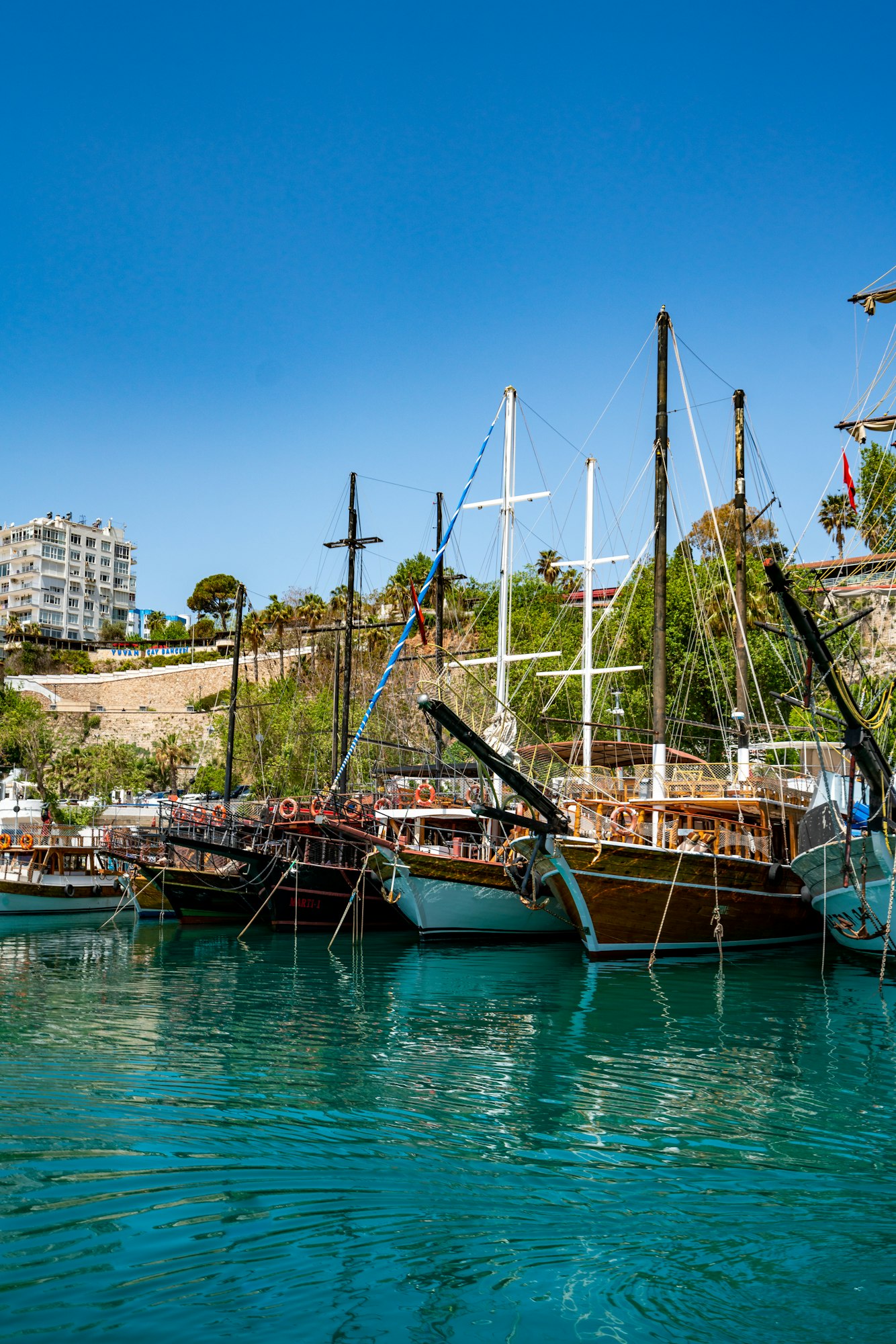 Kaleici Marina, Antalya. Pleasure Boats In The Harbor Of Antalya